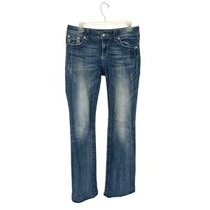 Miss Me Women's Boot Denim Jeans 28 Embellished Bejeweled 30x32